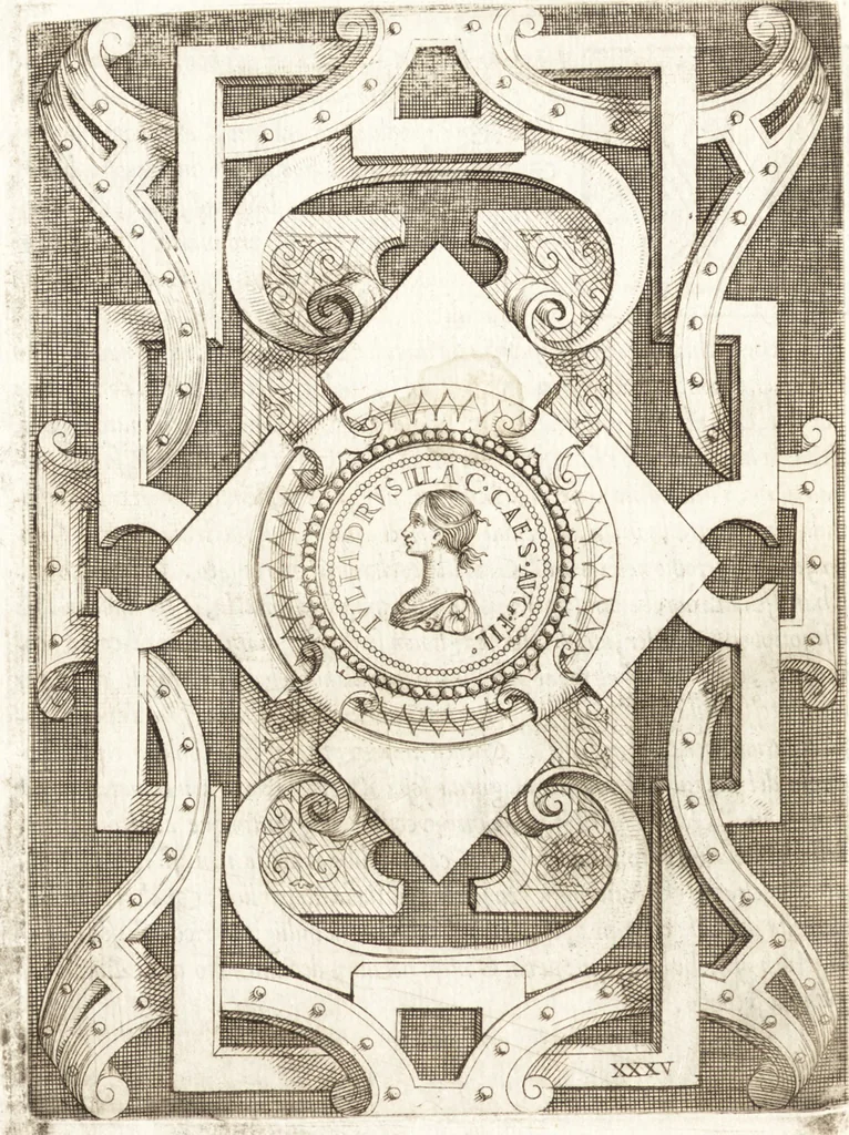 An illustration from Le imagini delle donne avgvste intagliate in istampa di rame : con le vite, et ispositioni di Enea Vico : sopra i riversi delle loro medaglie antiche, 1557, leaf 153