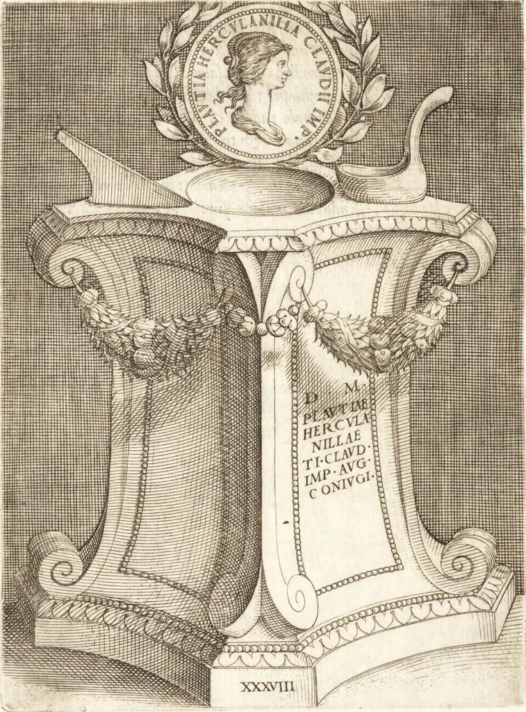 An illustration from Le imagini delle donne avgvste intagliate in istampa di rame : con le vite, et ispositioni di Enea Vico : sopra i riversi delle loro medaglie antiche, 1557, leaf 159