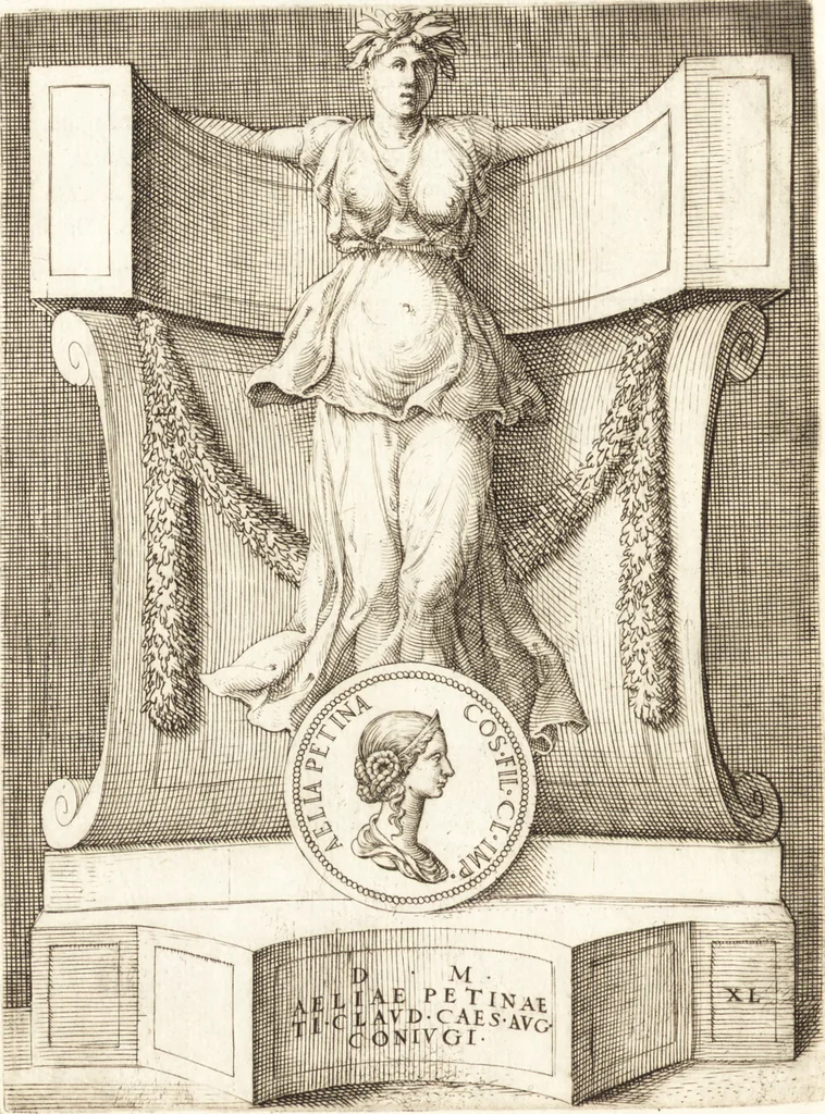 An illustration from Le imagini delle donne avgvste intagliate in istampa di rame : con le vite, et ispositioni di Enea Vico : sopra i riversi delle loro medaglie antiche, 1557, leaf 163