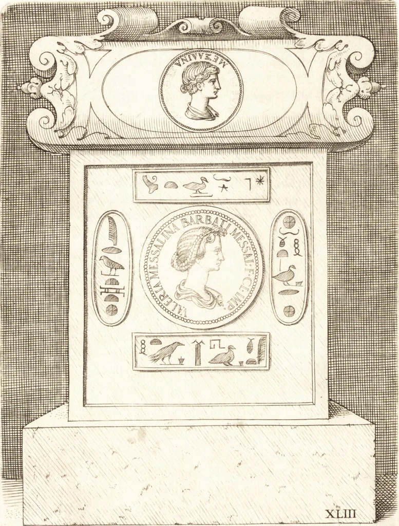 An illustration from Le imagini delle donne avgvste intagliate in istampa di rame : con le vite, et ispositioni di Enea Vico : sopra i riversi delle loro medaglie antiche, 1557, leaf 171