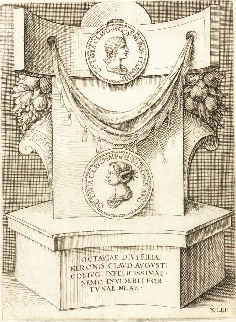 An illustration from Le imagini delle donne avgvste intagliate in istampa di rame : con le vite, et ispositioni di Enea Vico : sopra i riversi delle loro medaglie antiche, 1557, leaf 177