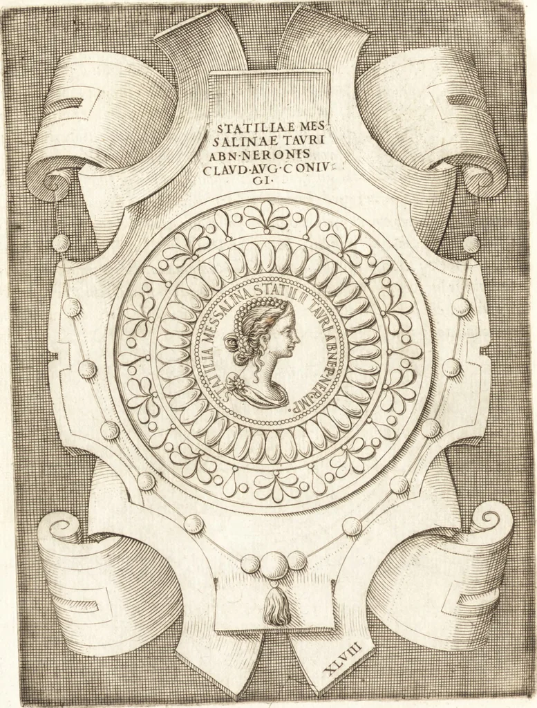 An illustration from Le imagini delle donne avgvste intagliate in istampa di rame : con le vite, et ispositioni di Enea Vico : sopra i riversi delle loro medaglie antiche, 1557, leaf 189