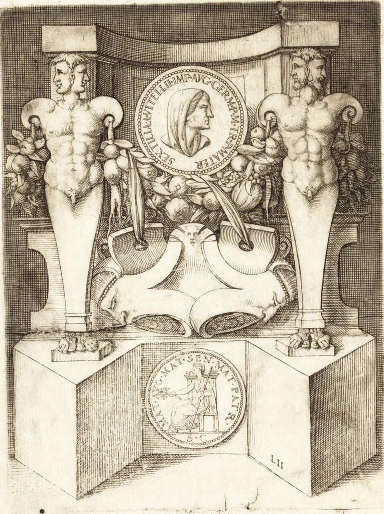An illustration from Le imagini delle donne avgvste intagliate in istampa di rame : con le vite, et ispositioni di Enea Vico : sopra i riversi delle loro medaglie antiche, 1557, leaf 197