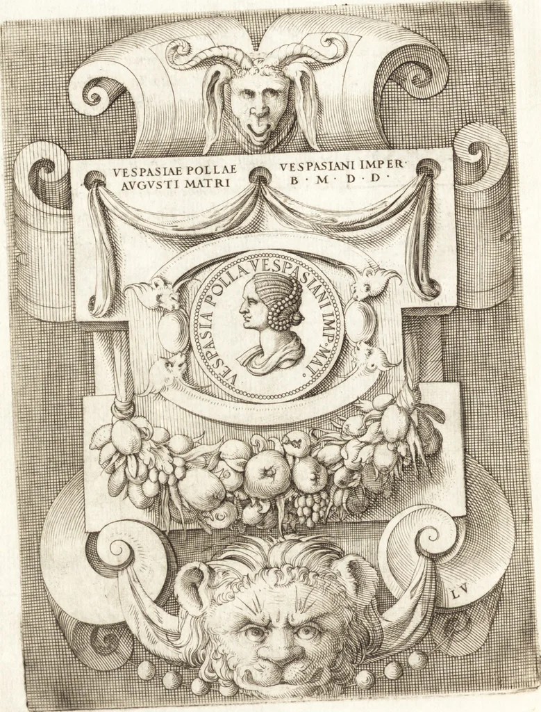 An illustration from Le imagini delle donne avgvste intagliate in istampa di rame : con le vite, et ispositioni di Enea Vico : sopra i riversi delle loro medaglie antiche, 1557, leaf 205