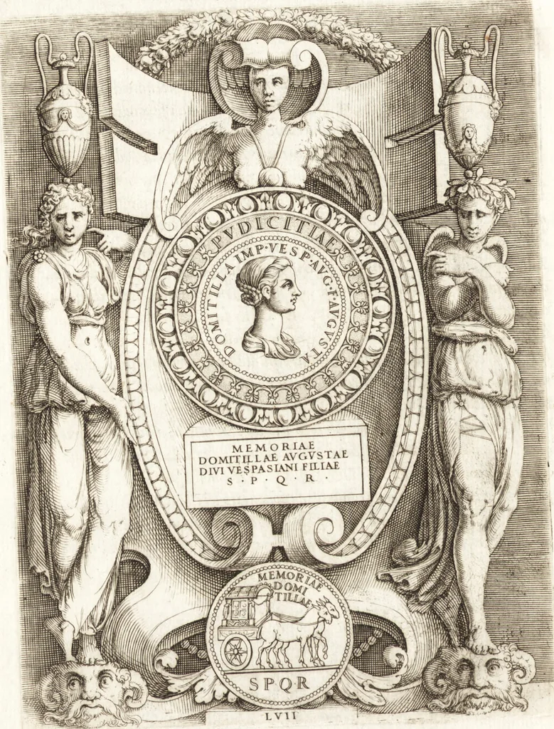 An illustration from Le imagini delle donne avgvste intagliate in istampa di rame : con le vite, et ispositioni di Enea Vico : sopra i riversi delle loro medaglie antiche, 1557, leaf 209