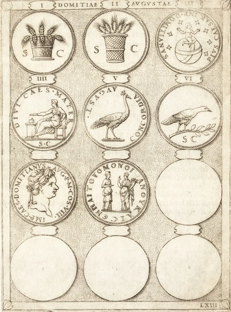 An illustration from Le imagini delle donne avgvste intagliate in istampa di rame : con le vite, et ispositioni di Enea Vico : sopra i riversi delle loro medaglie antiche, 1557, leaf 225