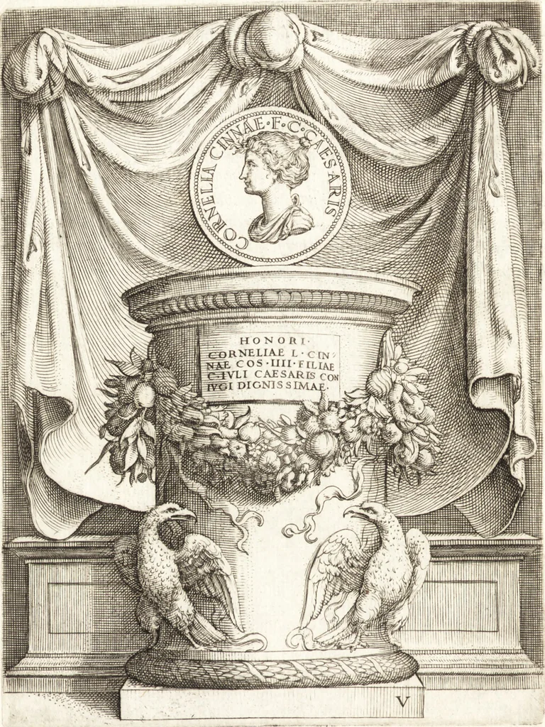 An illustration from Le imagini delle donne avgvste intagliate in istampa di rame : con le vite, et ispositioni di Enea Vico : sopra i riversi delle loro medaglie antiche, 1557, leaf 33