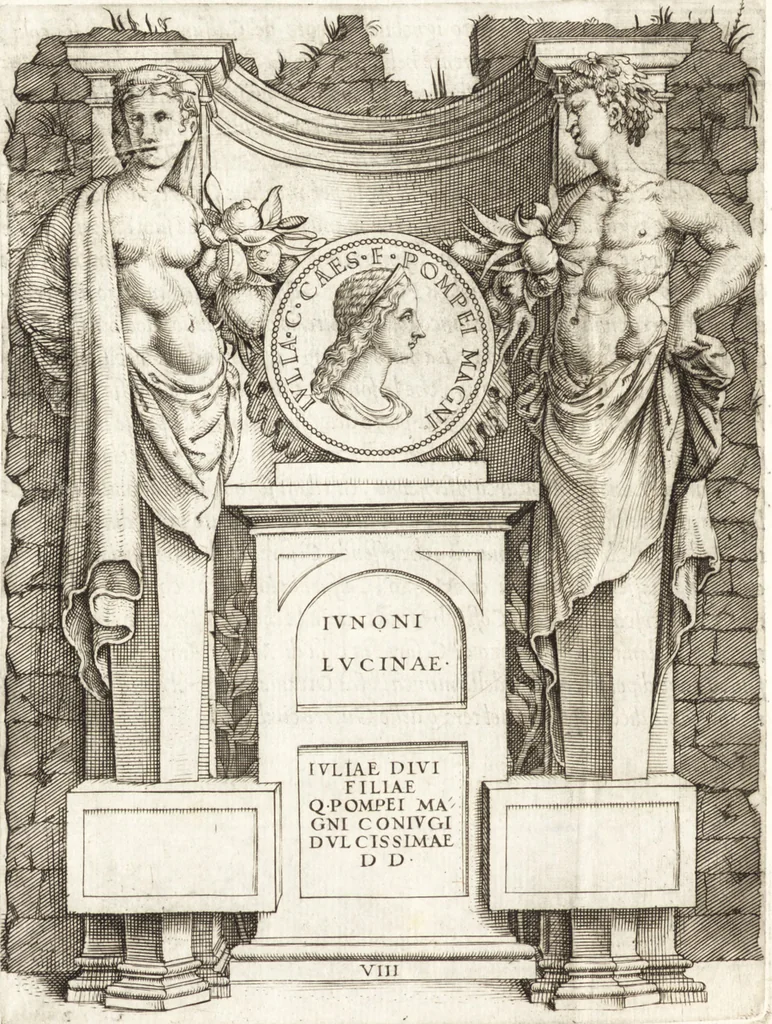 An illustration from Le imagini delle donne avgvste intagliate in istampa di rame : con le vite, et ispositioni di Enea Vico : sopra i riversi delle loro medaglie antiche, 1557, leaf 39