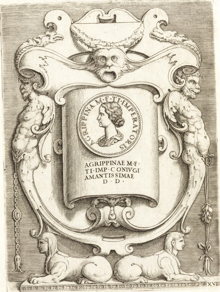 An illustration from Le imagini delle donne avgvste intagliate in istampa di rame : con le vite, et ispositioni di Enea Vico : sopra i riversi delle loro medaglie antiche, 1557, leaf 85