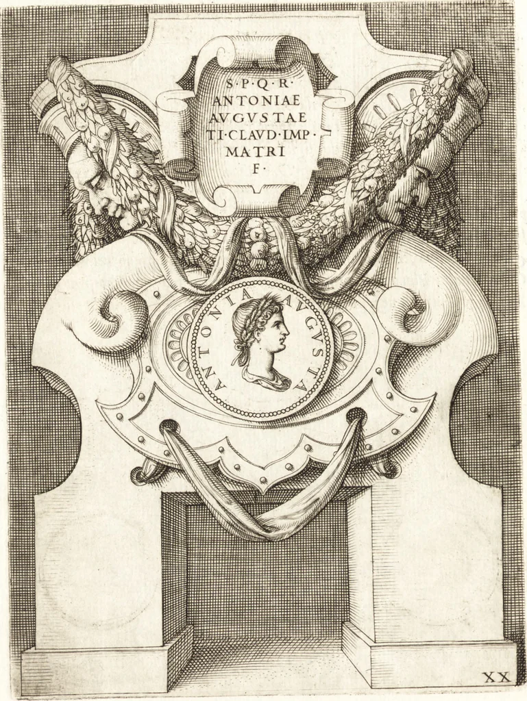 An illustration from Le imagini delle donne avgvste intagliate in istampa di rame : con le vite, et ispositioni di Enea Vico : sopra i riversi delle loro medaglie antiche, 1557, leaf 89