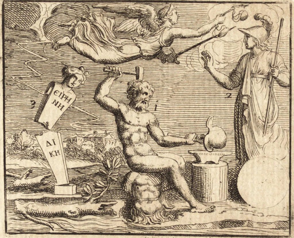 An illustration from La istoria universale : provata con monumenti, e figurata con simboli de gli antichi, 1697, leaf 200