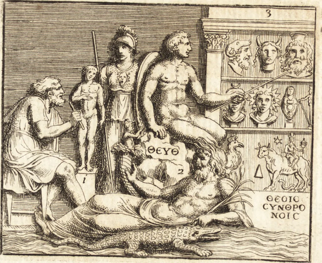 An illustration from La istoria universale : provata con monumenti, e figurata con simboli de gli antichi, 1697, leaf 243