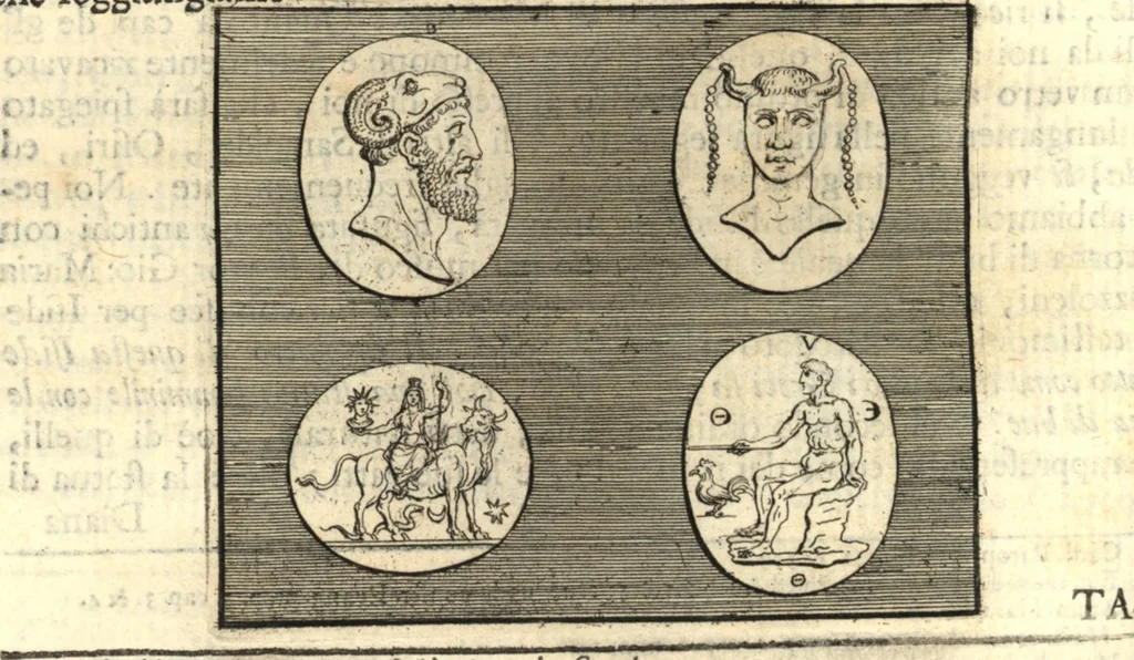 An illustration from La istoria universale : provata con monumenti, e figurata con simboli de gli antichi, 1697, leaf 257