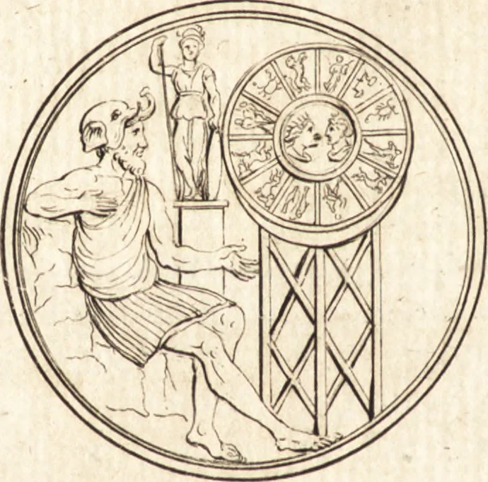 An illustration from La istoria universale : provata con monumenti, e figurata con simboli de gli antichi, 1697, leaf 335