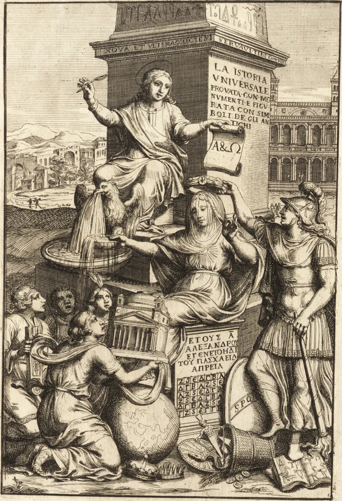 An illustration from La istoria universale : provata con monumenti, e figurata con simboli de gli antichi, 1697, leaf 4