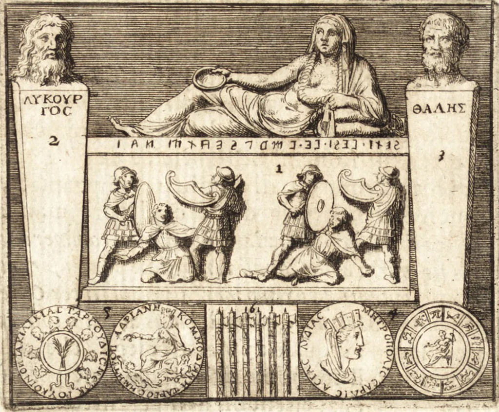 An illustration from La istoria universale : provata con monumenti, e figurata con simboli de gli antichi, 1697, leaf 575