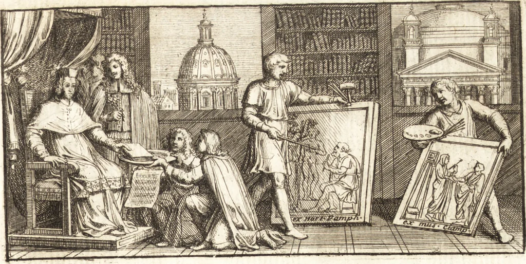 An illustration from La istoria universale : provata con monumenti, e figurata con simboli de gli antichi, 1697, leaf 8
