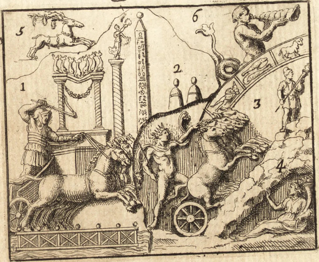 An illustration from La istoria universale : provata con monumenti, e figurata con simboli de gli antichi, 1697, leaf 86