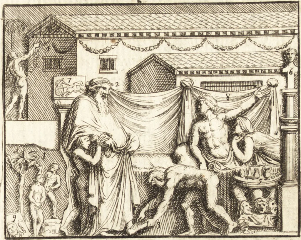 An illustration from La istoria universale : provata con monumenti, e figurata con simboli de gli antichi, 1697, leaf 96