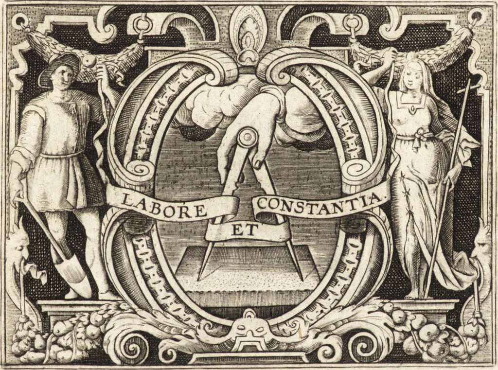An illustration from Ivsti LipsI Admiranda, siue, De magnitvdine Romana libri qvattvor, 1605, leaf 4
