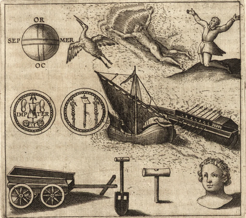 An illustration from Ivsti LipsI de crvce libri tres : ad sacram profanámque historiam vtiles : vnà cum notis, 1606, leaf 30