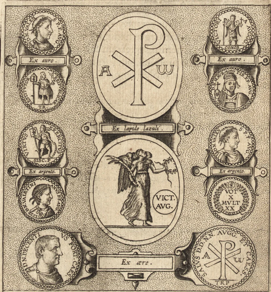 An illustration from Ivsti LipsI de crvce libri tres : ad sacram profanámque historiam vtiles : vnà cum notis, 1606, leaf 77