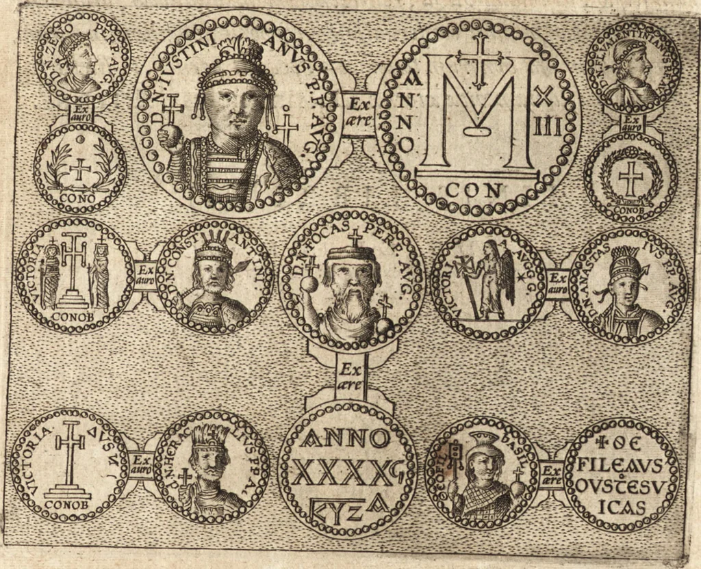 An illustration from Ivsti LipsI de crvce libri tres : ad sacram profanámque historiam vtiles : vnà cum notis, 1606, leaf 80