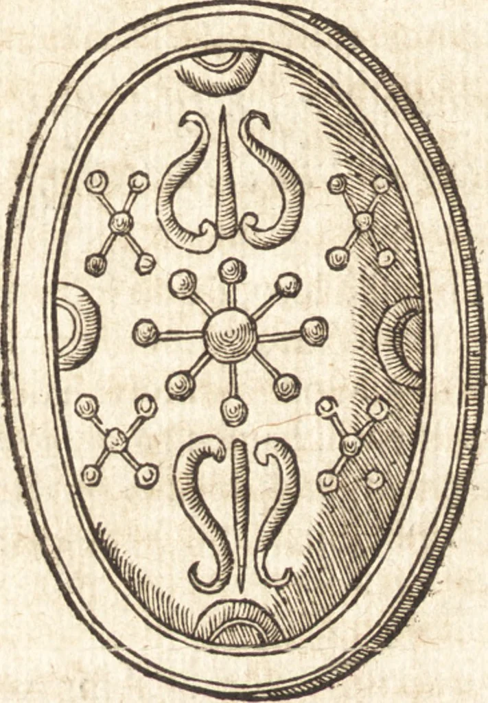 An illustration from Ivsti LipsI De militia Romana libri qvinqve : commentarivs ad Polybivm, 1602, leaf 115