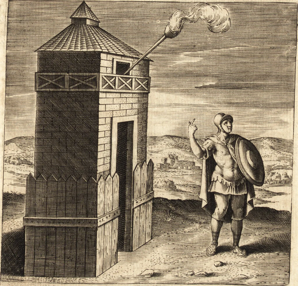 An illustration from Ivsti LipsI De militia Romana libri qvinqve : commentarivs ad Polybivm, 1602, leaf 292