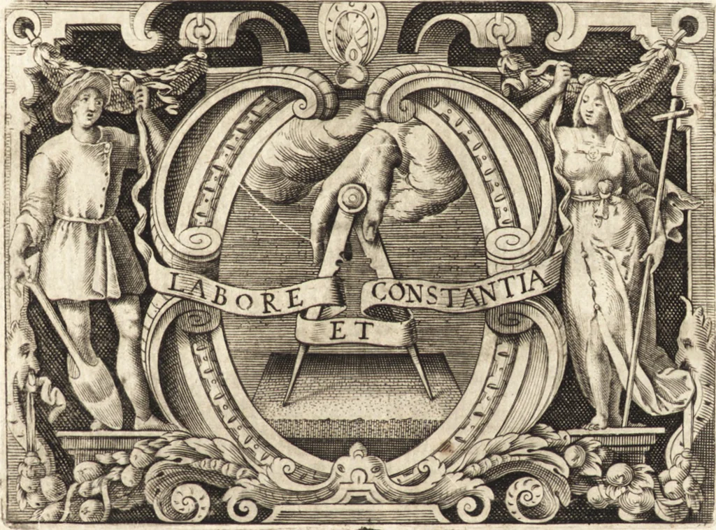 An illustration from Ivsti LipsI De militia Romana libri qvinqve : commentarivs ad Polybivm, 1602, leaf 8