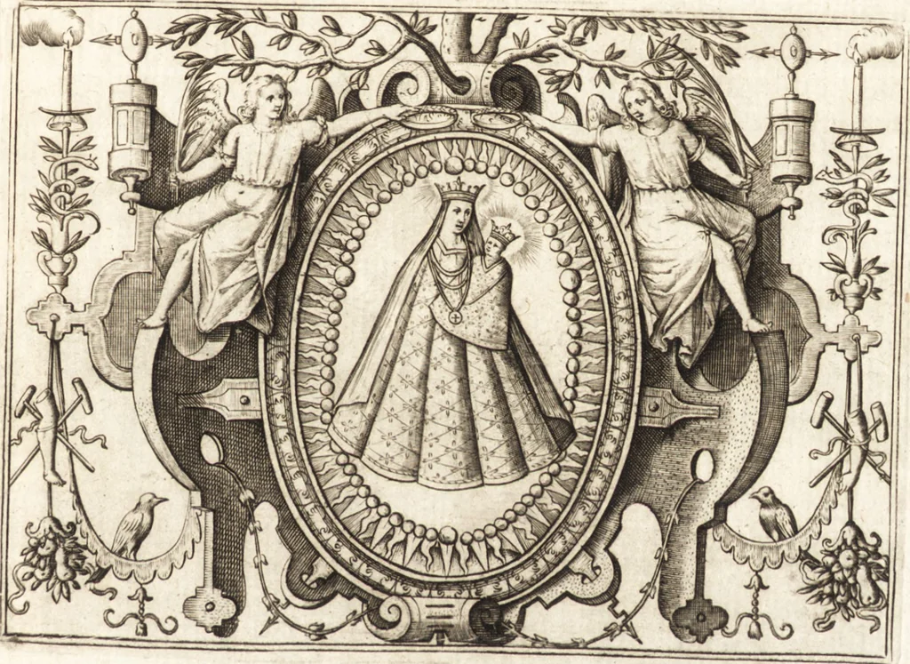An illustration from Ivsti LipsI Diva Sichemiensis, siue, Aspricollis : noua eius beneficia & admiranda, 1606, leaf 4