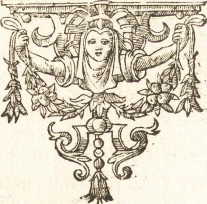 An illustration from Ivsti LipsI Diva Sichemiensis, siue, Aspricollis : noua eius beneficia & admiranda, 1606, leaf 85