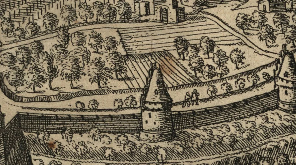 An illustration from Ivsti LipsI Lovanivm, id est, Opidi et academiæ eivs descriptio, libri tres, 1610, leaf 92