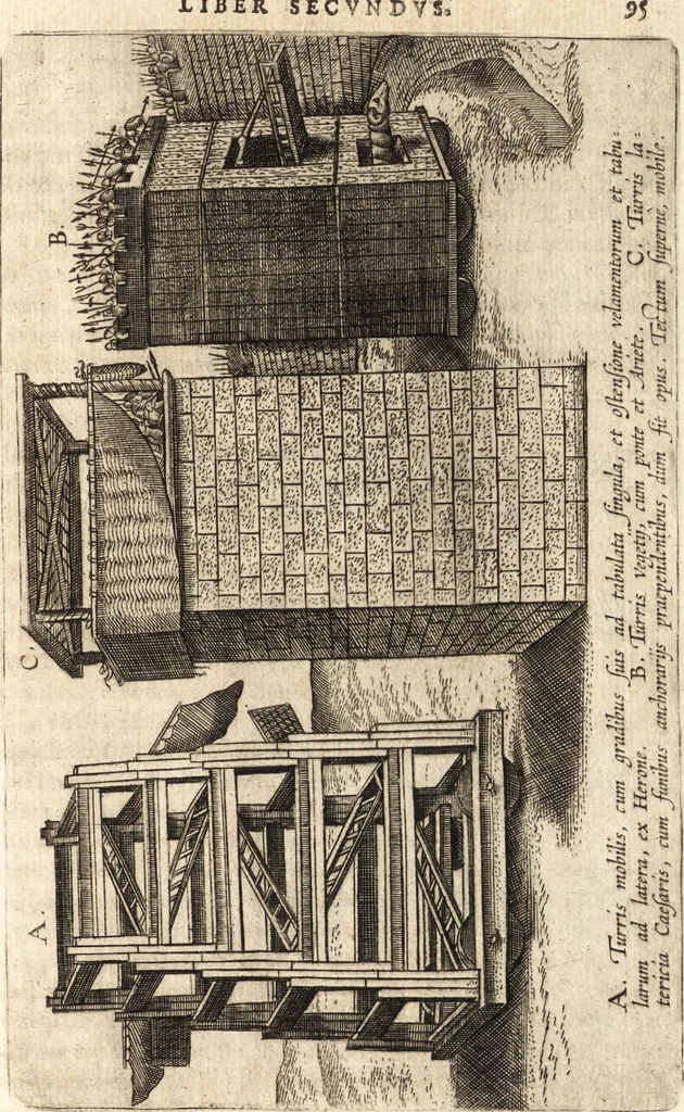 An illustration from Ivsti LipsI Poliorceticon, siue, De machinis, tormentis, telis, libri qvinqve : ad historiarum lucem, 1605, leaf 134