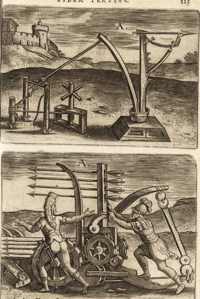An illustration from Ivsti LipsI Poliorceticon, siue, De machinis, tormentis, telis, libri qvinqve : ad historiarum lucem, 1605, leaf 164