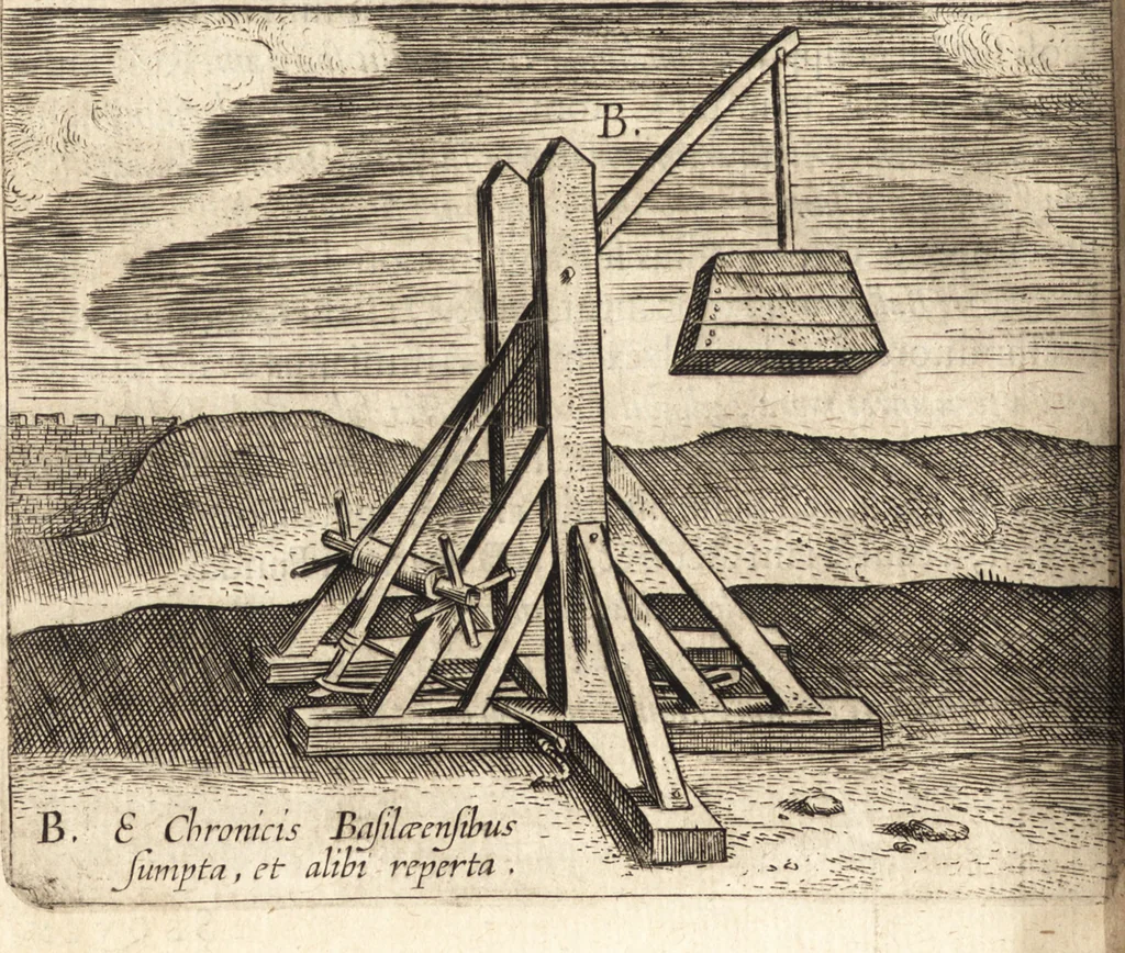 An illustration from Ivsti LipsI Poliorceticon, siue, De machinis, tormentis, telis, libri qvinqve : ad historiarum lucem, 1605, leaf 175