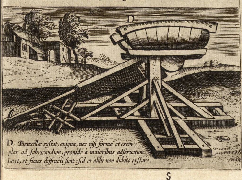 An illustration from Ivsti LipsI Poliorceticon, siue, De machinis, tormentis, telis, libri qvinqve : ad historiarum lucem, 1605, leaf 176