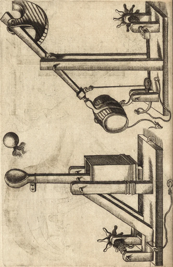 An illustration from Ivsti LipsI Poliorceticon, siue, De machinis, tormentis, telis, libri qvinqve : ad historiarum lucem, 1605, leaf 179