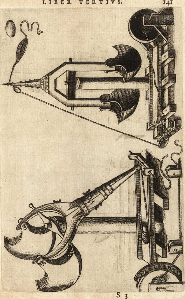An illustration from Ivsti LipsI Poliorceticon, siue, De machinis, tormentis, telis, libri qvinqve : ad historiarum lucem, 1605, leaf 180
