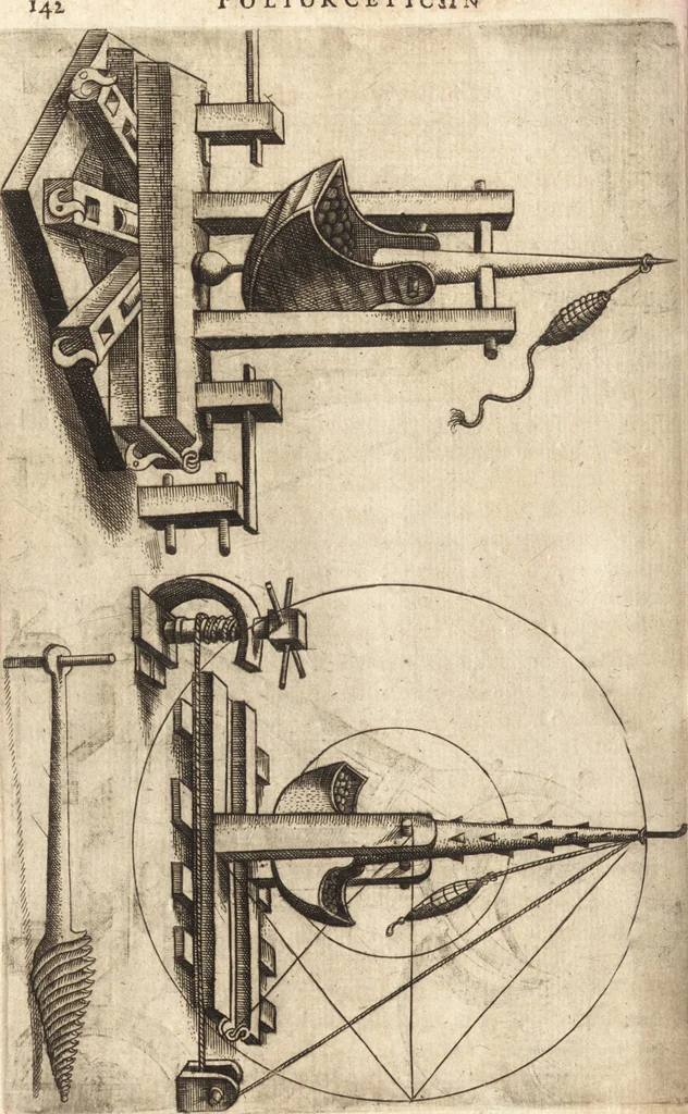An illustration from Ivsti LipsI Poliorceticon, siue, De machinis, tormentis, telis, libri qvinqve : ad historiarum lucem, 1605, leaf 181