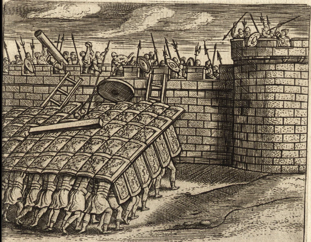 An illustration from Ivsti LipsI Poliorceticon, siue, De machinis, tormentis, telis, libri qvinqve : ad historiarum lucem, 1605, leaf 228