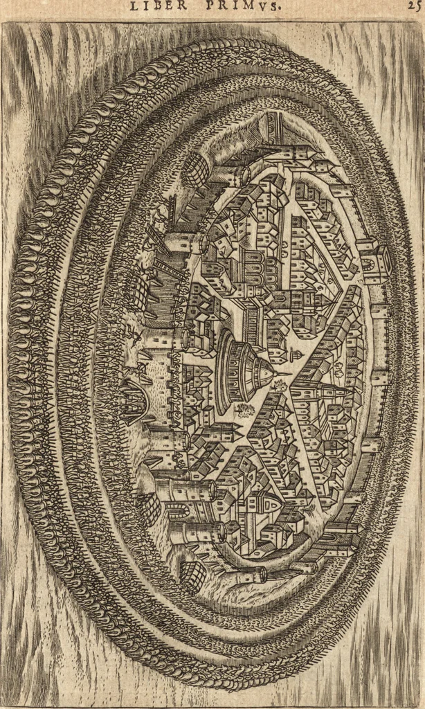 An illustration from Ivsti LipsI Poliorceticon, siue, De machinis, tormentis, telis, libri qvinqve : ad historiarum lucem, 1605, leaf 64