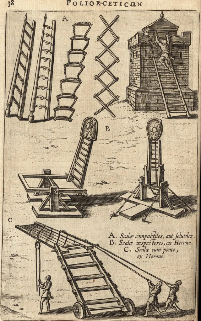 An illustration from Ivsti LipsI Poliorceticon, siue, De machinis, tormentis, telis, libri qvinqve : ad historiarum lucem, 1605, leaf 77