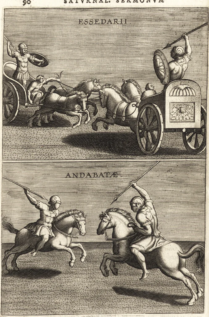 An illustration from Ivsti LipsI Satvrnalivm sermonvm libri dvo, qvi de gladiatoribvs, 1604, leaf 107