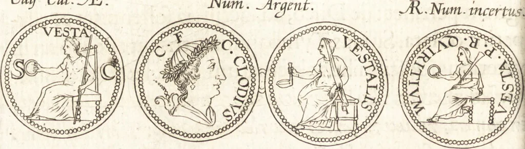 An illustration from Ivsti LipsI de vesta et vestalibvs syntagma, 1609, leaf 23