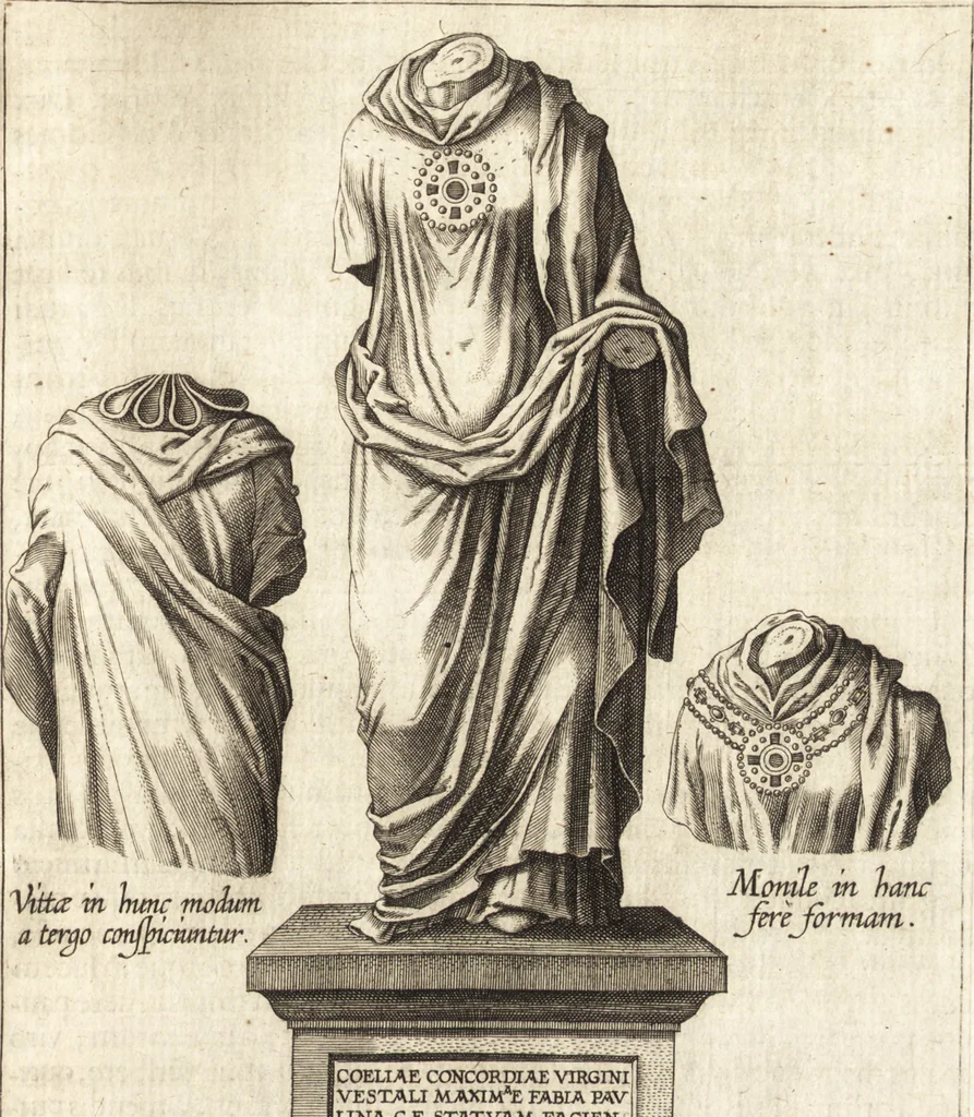 An illustration from Ivsti LipsI de vesta et vestalibvs syntagma, 1609, leaf 70