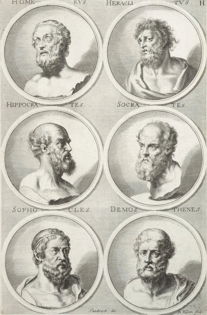 An illustration from Joachimi de Sandrart, à Stockau ... Academia nobilissimae artis pictoriae, sive, De veris & genuinis hujusdem proprietatibus, theorematibus, secretis atque requisitis aliis ... : unà cum artificum tam Aegyptiorum, Graecorum & Romanorum, quàm Italorum, Gallorum, Anglorum, Germanorum, Belgarum, aliorumq[ue] ... vitis atque encomiis ... : eorundemque plusquàm ducentis iconibus ... aere expressis, erecta atq[ue] publicata, 1683, leaf 132