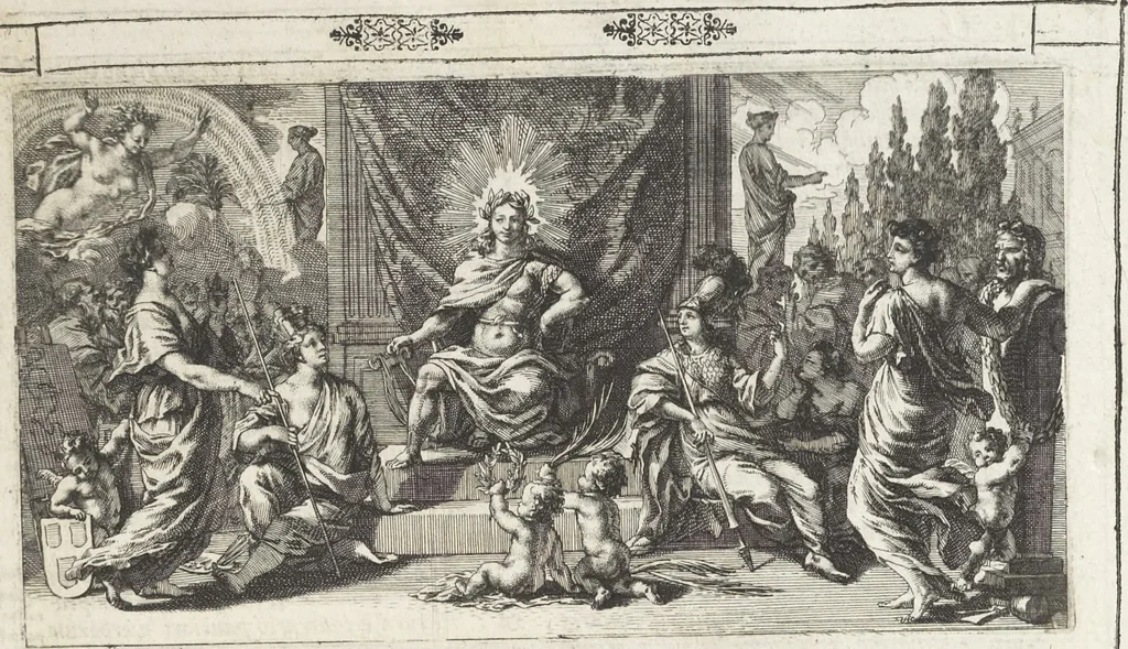 An illustration from Joachimi de Sandrart, à Stockau ... Academia nobilissimae artis pictoriae, sive, De veris & genuinis hujusdem proprietatibus, theorematibus, secretis atque requisitis aliis ... : unà cum artificum tam Aegyptiorum, Graecorum & Romanorum, quàm Italorum, Gallorum, Anglorum, Germanorum, Belgarum, aliorumq[ue] ... vitis atque encomiis ... : eorundemque plusquàm ducentis iconibus ... aere expressis, erecta atq[ue] publicata, 1683, leaf 16