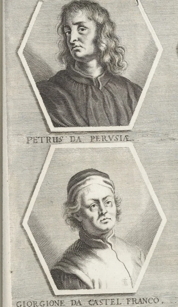 An illustration from Joachimi de Sandrart, à Stockau ... Academia nobilissimae artis pictoriae, sive, De veris & genuinis hujusdem proprietatibus, theorematibus, secretis atque requisitis aliis ... : unà cum artificum tam Aegyptiorum, Graecorum & Romanorum, quàm Italorum, Gallorum, Anglorum, Germanorum, Belgarum, aliorumq[ue] ... vitis atque encomiis ... : eorundemque plusquàm ducentis iconibus ... aere expressis, erecta atq[ue] publicata, 1683, leaf 174
