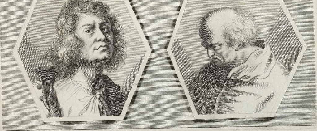 An illustration from Joachimi de Sandrart, à Stockau ... Academia nobilissimae artis pictoriae, sive, De veris & genuinis hujusdem proprietatibus, theorematibus, secretis atque requisitis aliis ... : unà cum artificum tam Aegyptiorum, Graecorum & Romanorum, quàm Italorum, Gallorum, Anglorum, Germanorum, Belgarum, aliorumq[ue] ... vitis atque encomiis ... : eorundemque plusquàm ducentis iconibus ... aere expressis, erecta atq[ue] publicata, 1683, leaf 174